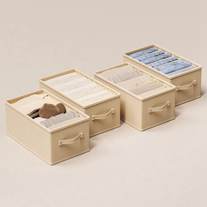 Wardrobe Clothes Organizer with Handles Foldable Drawer Dividers for Sweater Pants