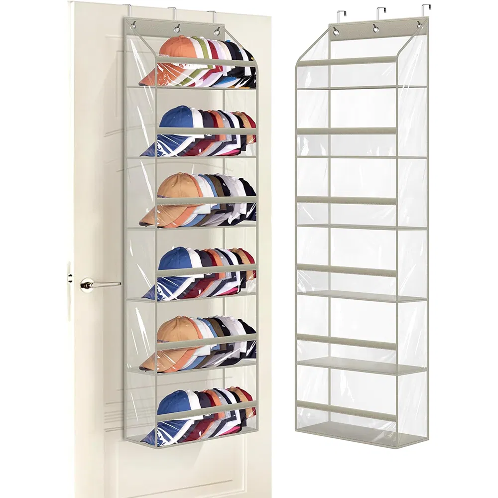 Over Door Hat Rack Holds 72 Caps Hanging Baseball Cap Organizer