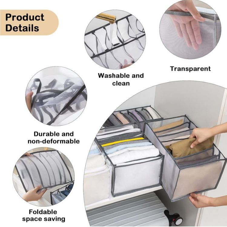 Wardrobe Clothes Organizer Drawer Dividers for Jeans