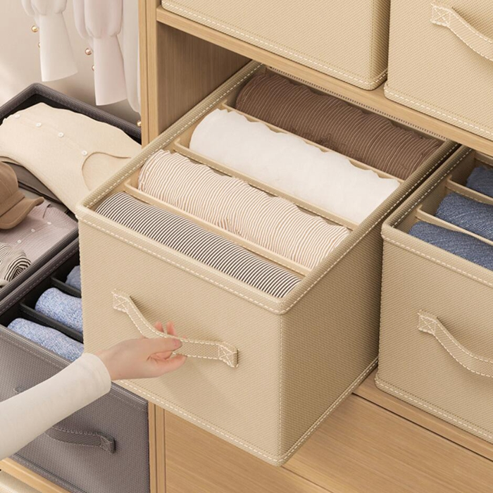 Wardrobe Clothes Organizer with Handles Foldable Drawer Dividers for Sweater Pants