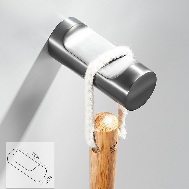 Stylish Gun Grey Zinc Alloy Wall Mounted Robe Hook for Bathroom