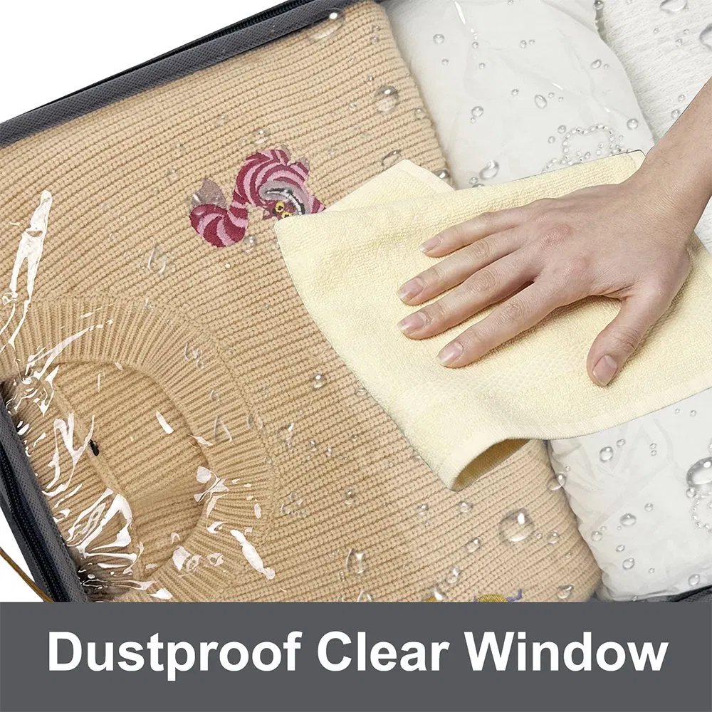 Canvas Under Bed Storage Containers with Label Holder for Clothes Organization