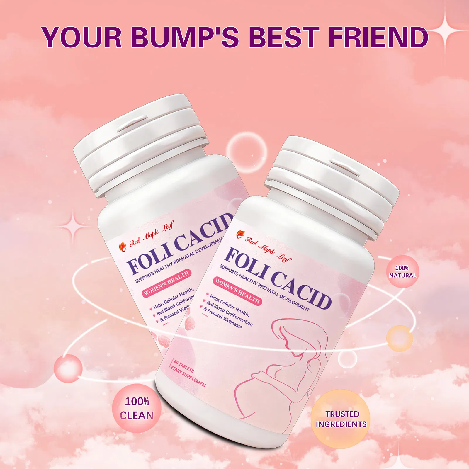 Premium Iron &amp; Folic Acid Tablets for Pregnancy - Morning Sickness Friendly