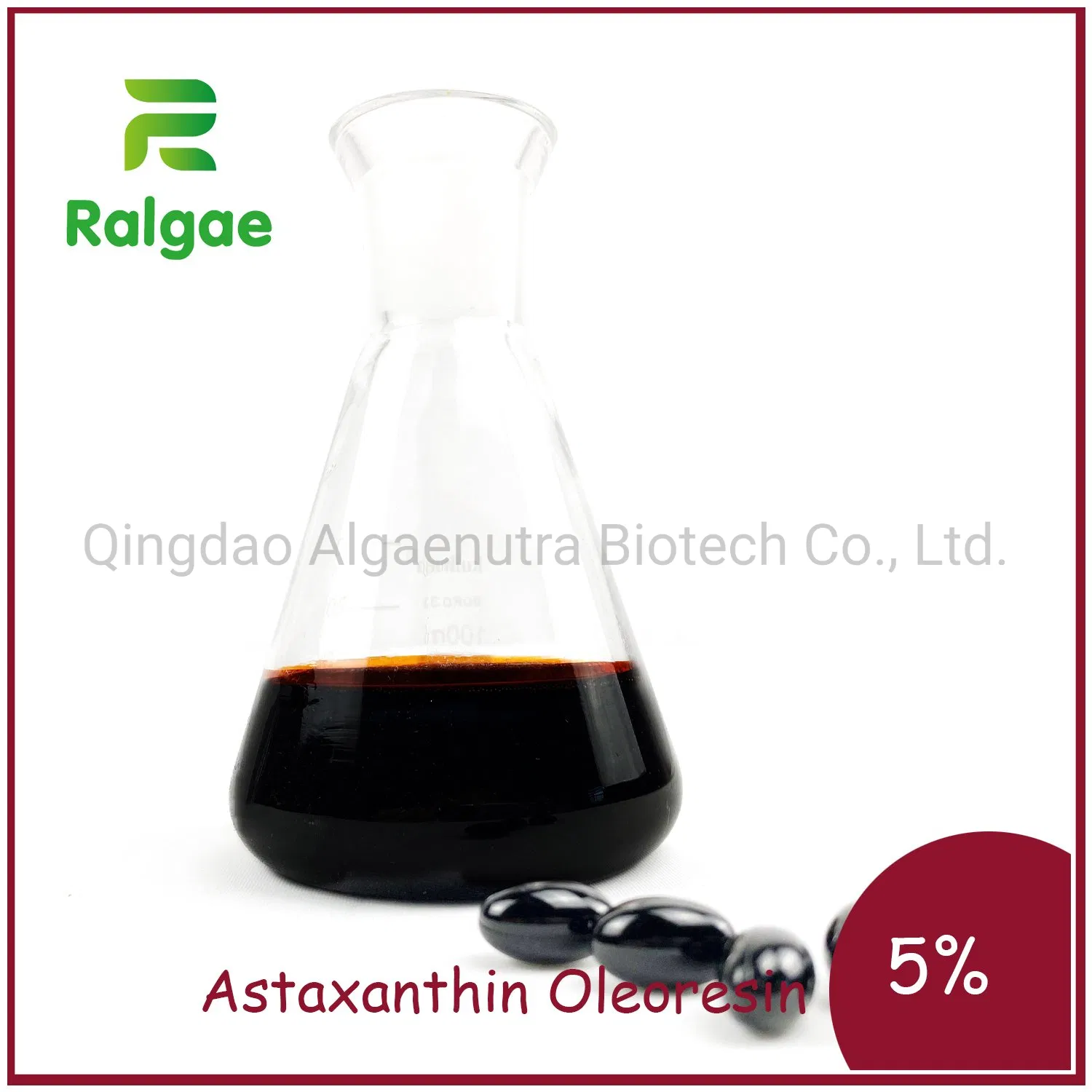 Natural Haematococcus Algae Extract Antioxidant Astaxanthin Oleoresin Oil 5% Content