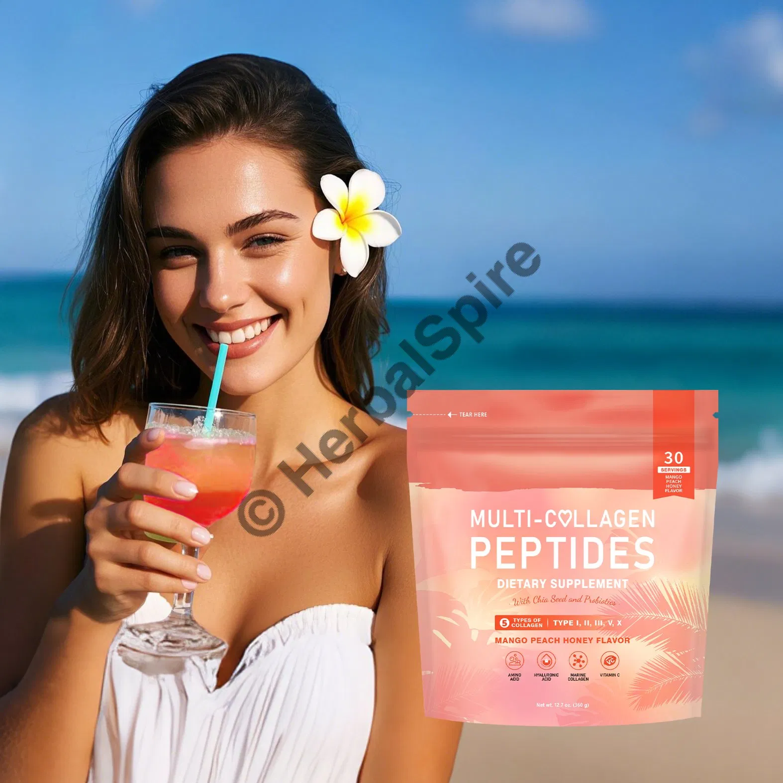 5 Types Multi Collagen Peptides Powder for Joint Skin and Connective Tissue Support