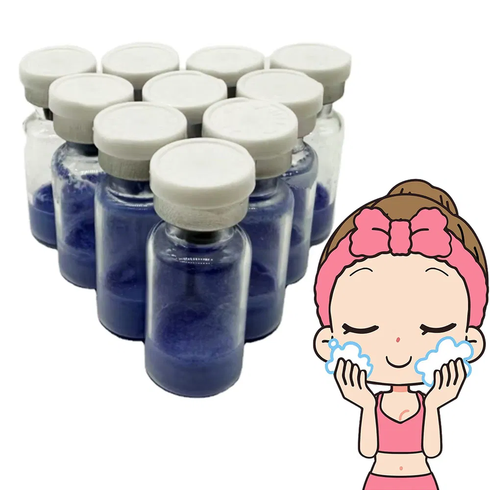 Top Quality Ghk-Cu Peptides Raw Powder Blue Copper Peptide Hair Copper Peptide Raw Material Ghk-Cu