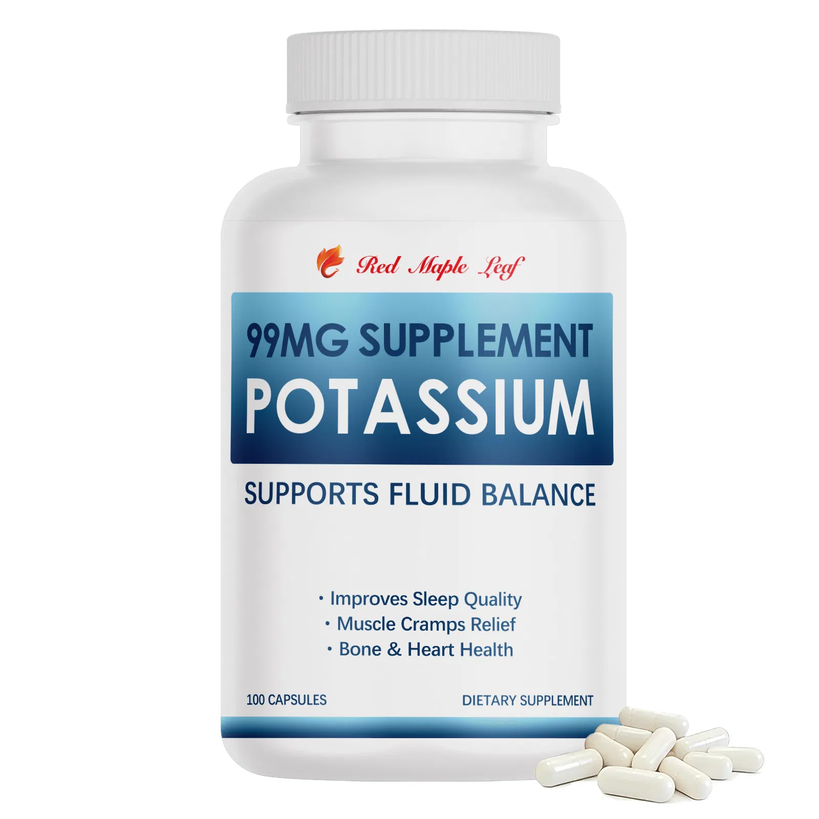 Premium Potassium Gluconate Capsules Electrolyte Balance, Heart Health &amp; Muscle Cramp Relief