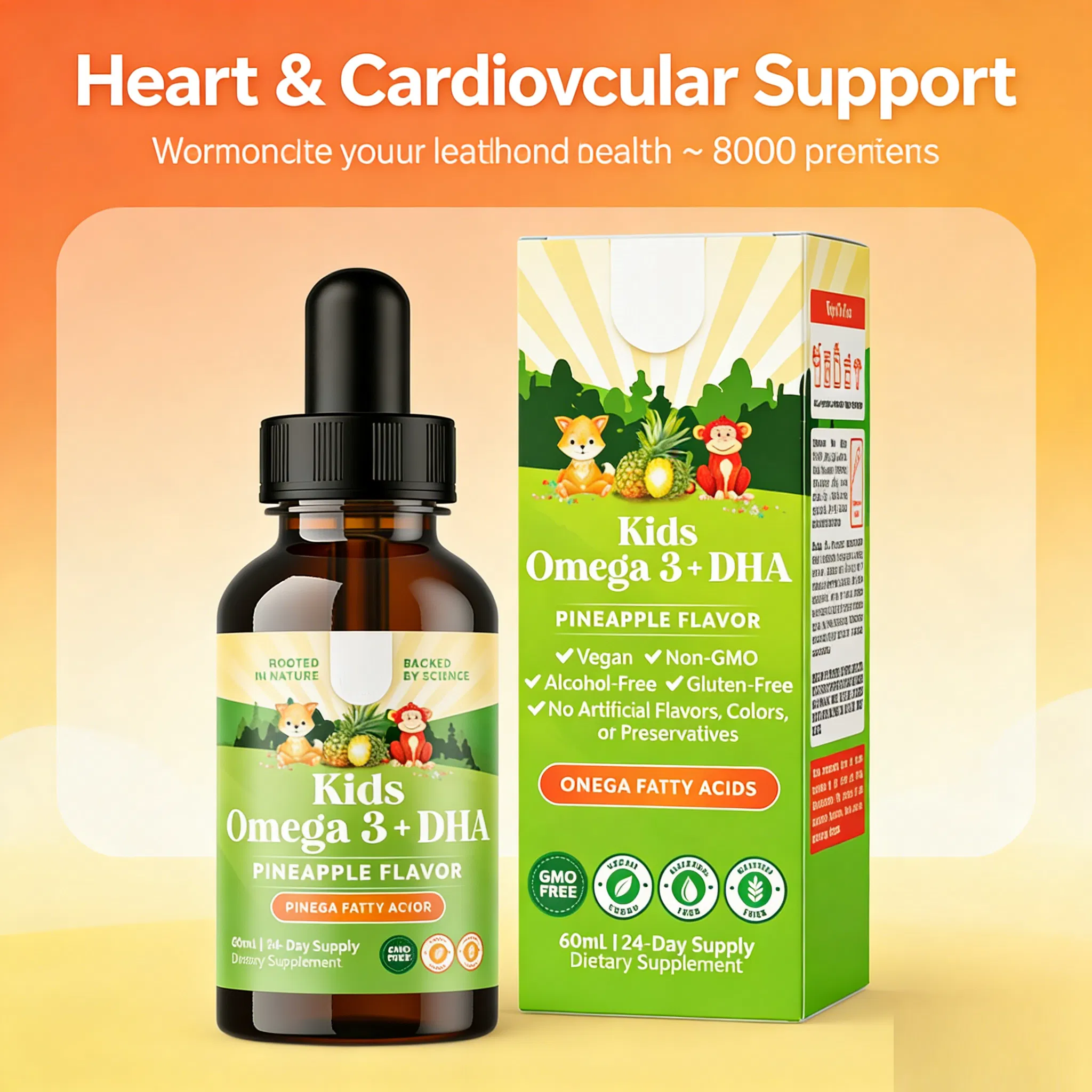 Omega-3 DHA Kids Liquid Drop Supplement for Healthy Development