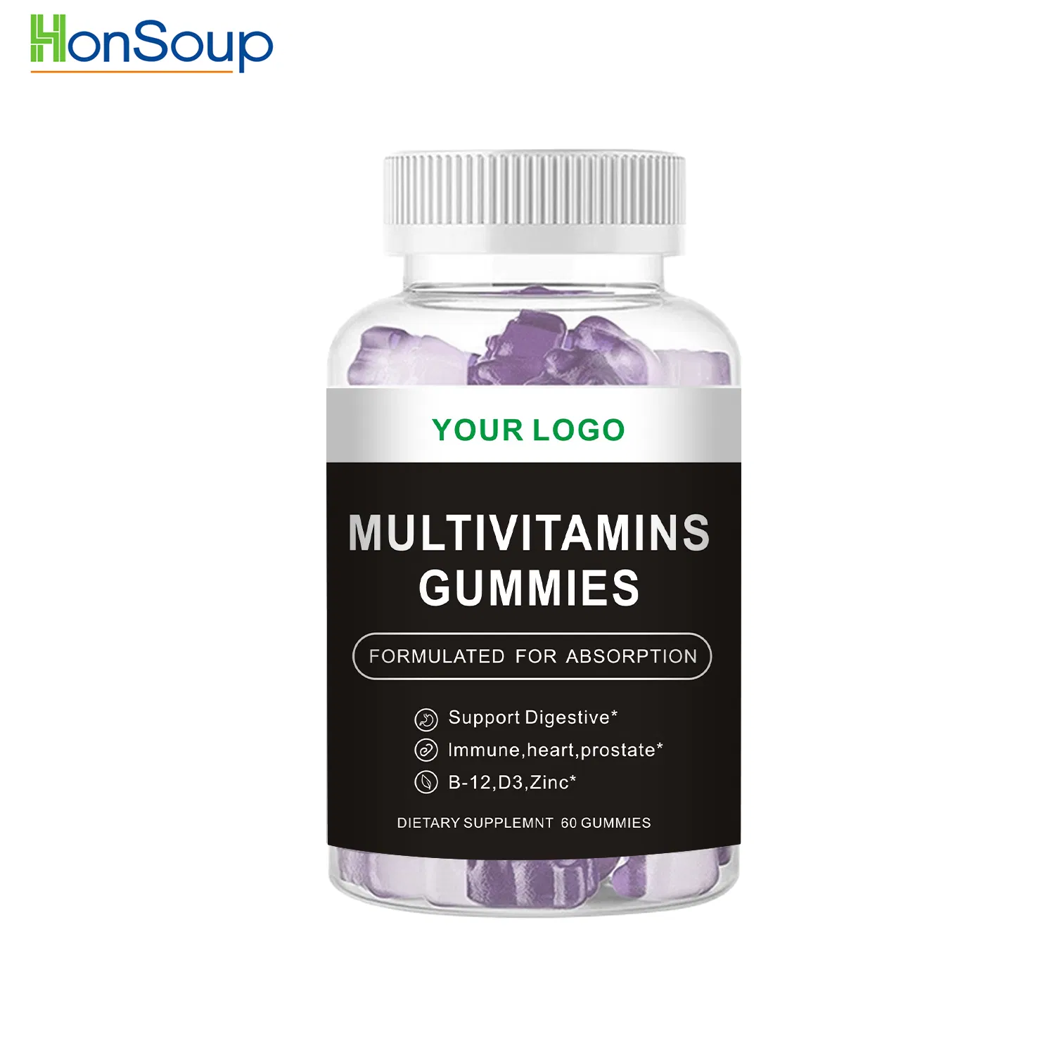 Superfood Gummies with Premium Fruit &amp; Herbal Extract Blend for Daily Multivitamin Support