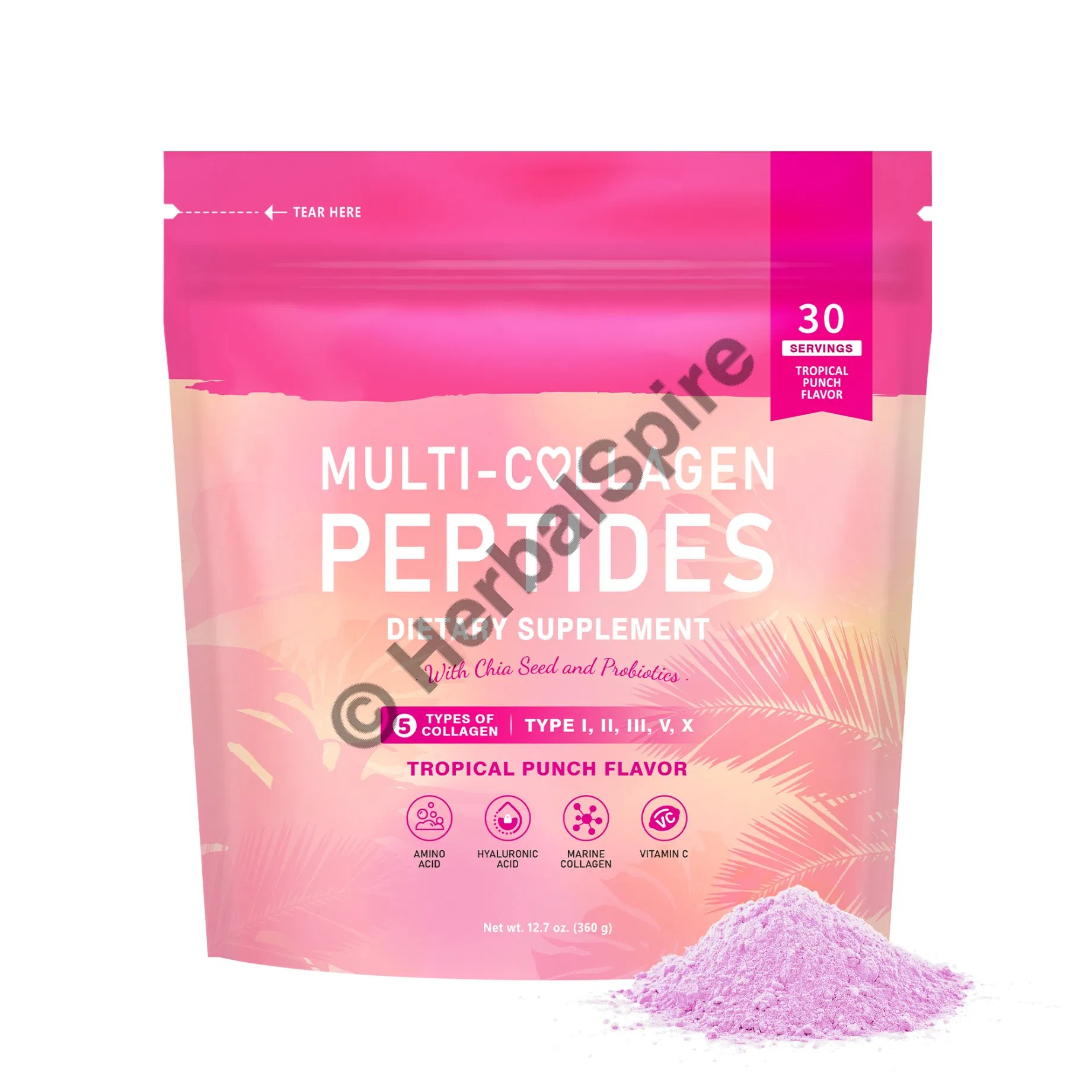 Multi Collagen Complex with Hyaluronic Acid and Vitamin C for Beauty Support