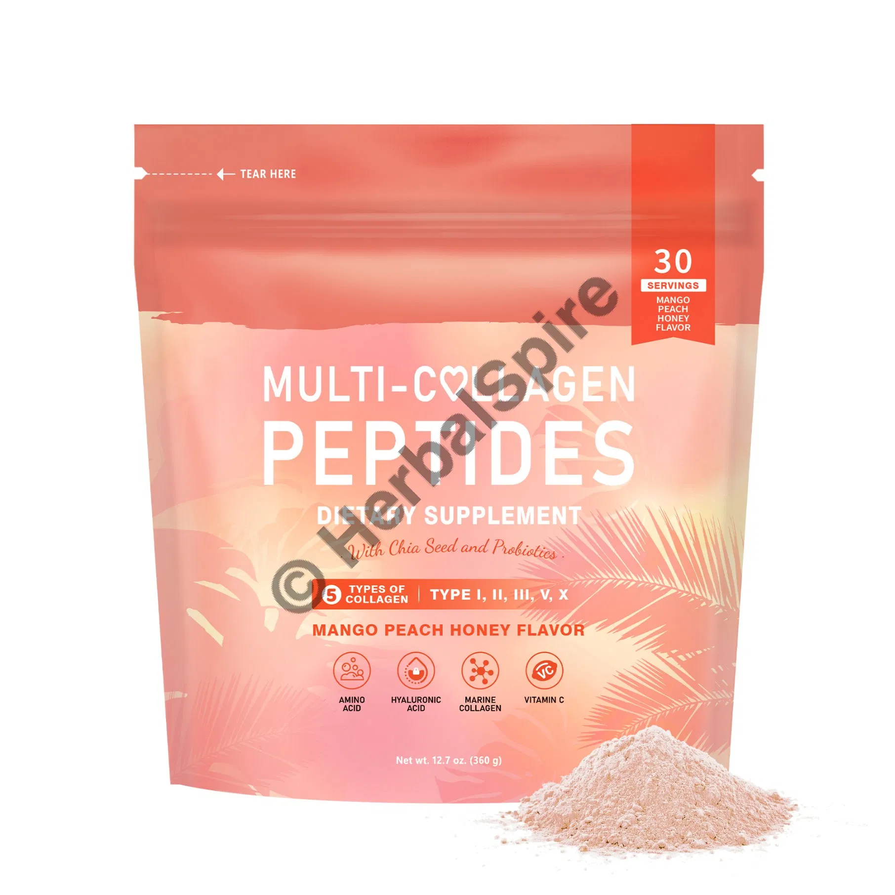 5 Types Multi Collagen Peptides Powder for Joint Skin and Connective Tissue Support
