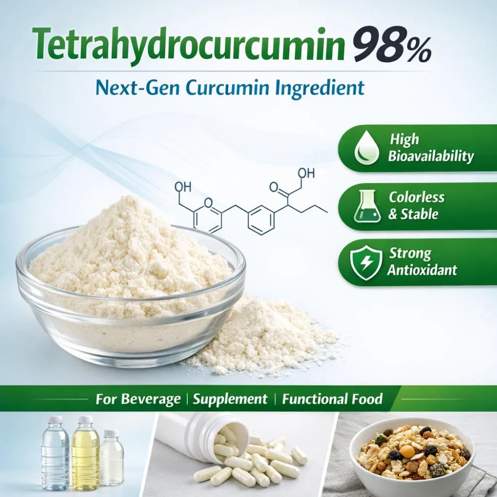 Tetrahydrocurcumin (4-HC) Powder for Functional Beverage Applications Bulk