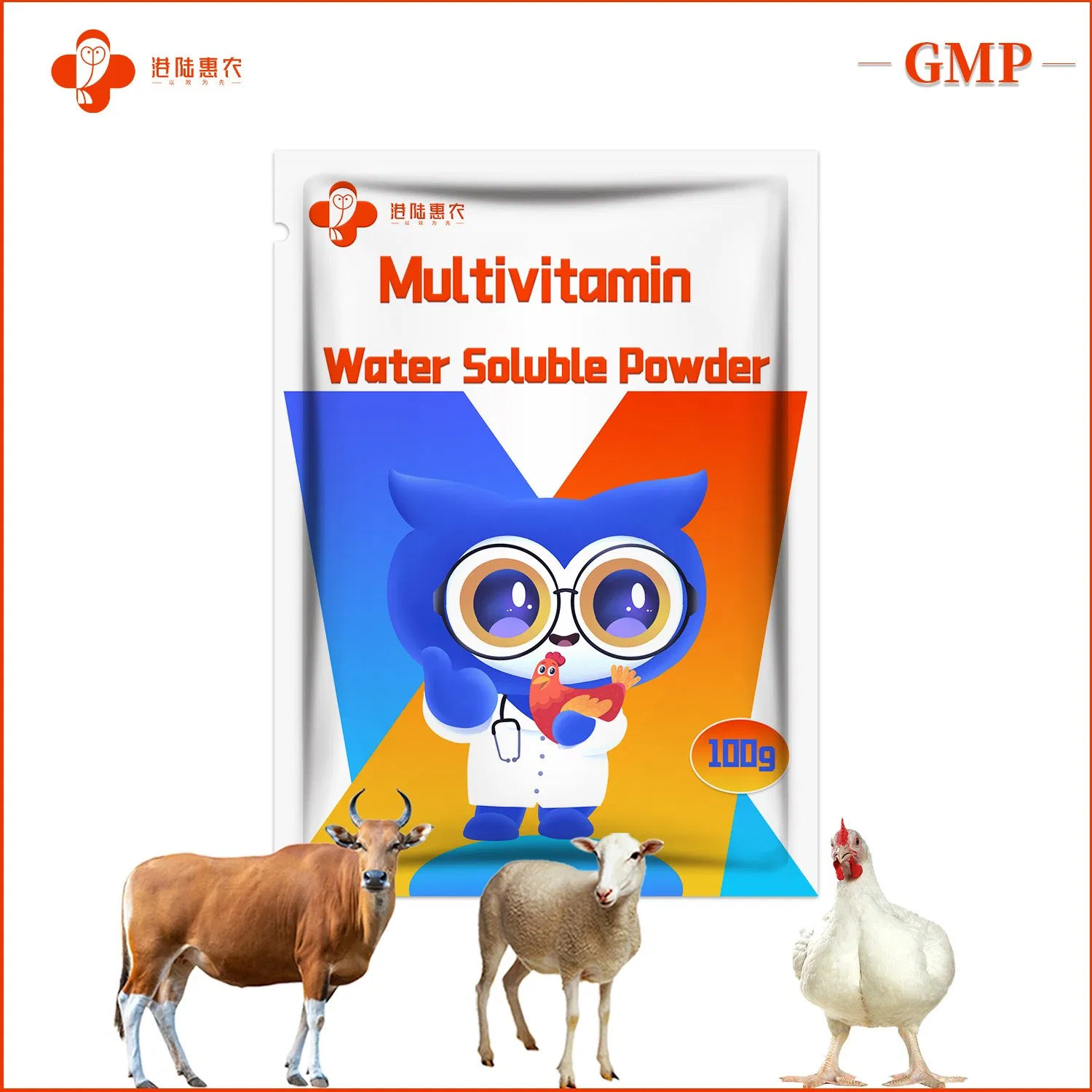 Customized Service Pharmaceutical Chemical Veterinary Health Product Drug Multivitamin Water Soluble Powder Vitamin Supplements for Chicken Poultry