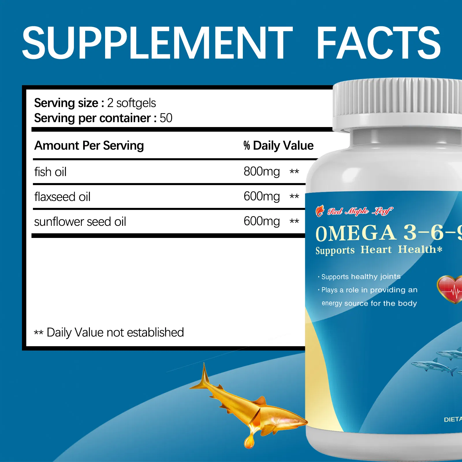 OEM/ODM Private Label Factory Supply Omega 369 Softgels Capsules Food Supplements