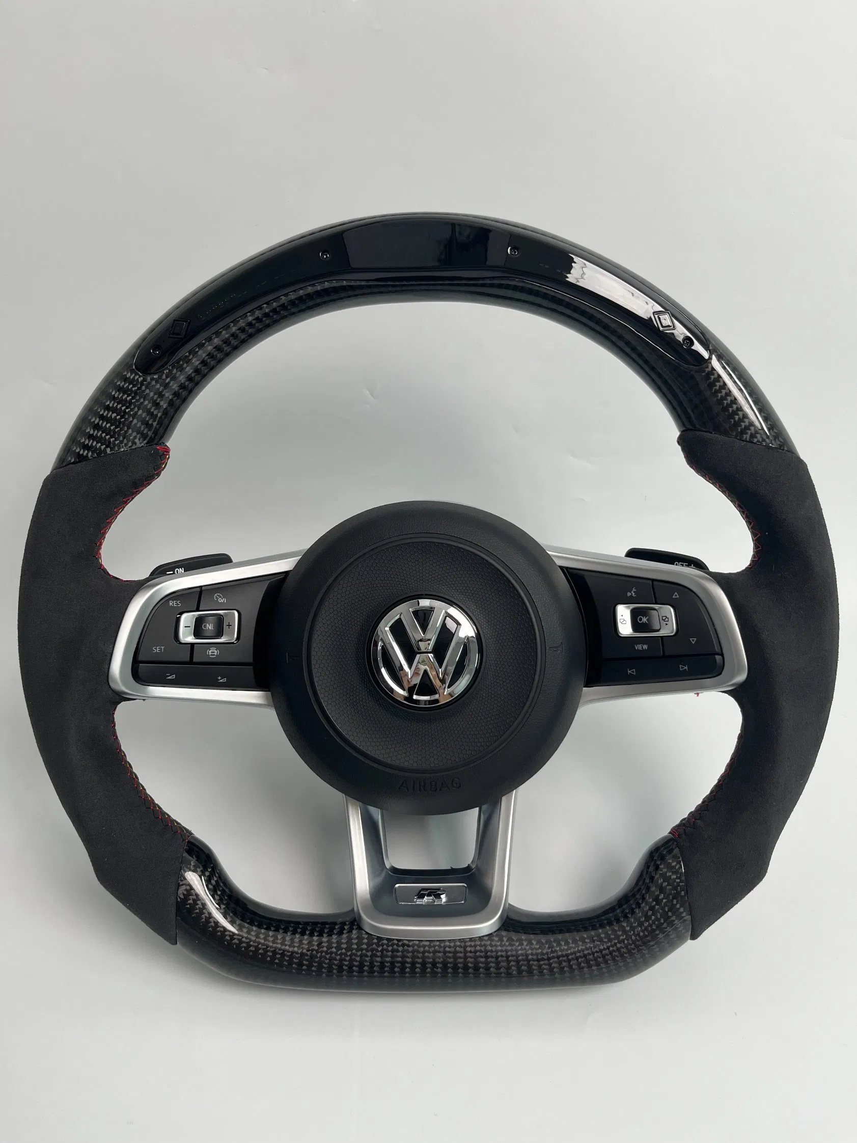Modified Custom Sports Leather Carbon Fiber Steering Wheel for Volkswagen Golf Upgrade 6 7 Mk4 Mk5 Mk6 Mk7 Mk8 Gti R-Line