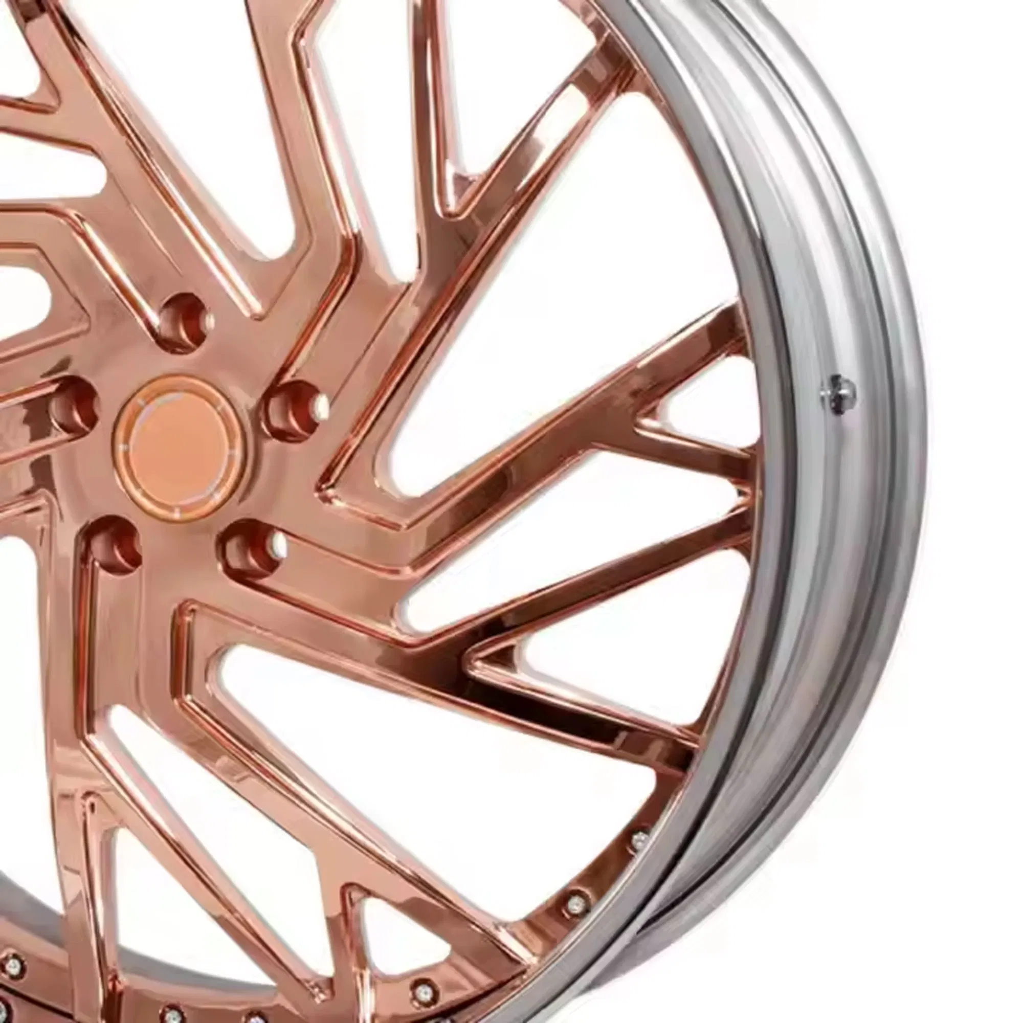 Rcsr 2 Piece 18 19 20 21 22 23 24 26 28 30 Inch Chrome Rose Golg Deep Dish Aluminum Wheels Forged Alloy Wheel Rims for Luxury Cars