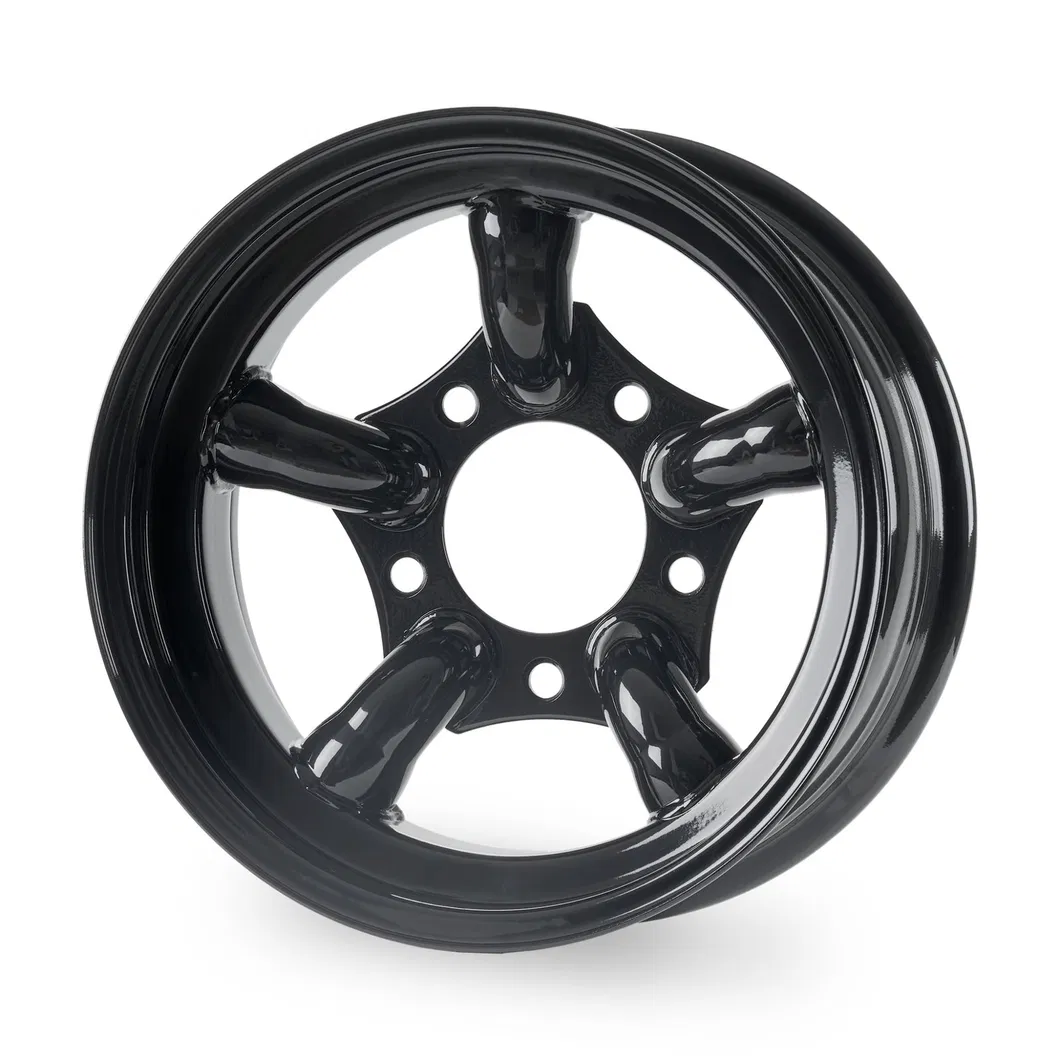 Black Steel Wheels 16X7 5X165 Front View