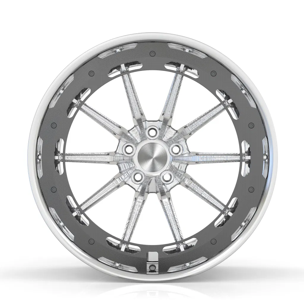 Lx Two-Piece Polishing Lip Brushing Brilliant Black Rim Brushing Carbon-Fiber Cover 5X108 5X112 18-24" Inch for Nissan-Gtr Customized Forged Alloy Wheel Rim