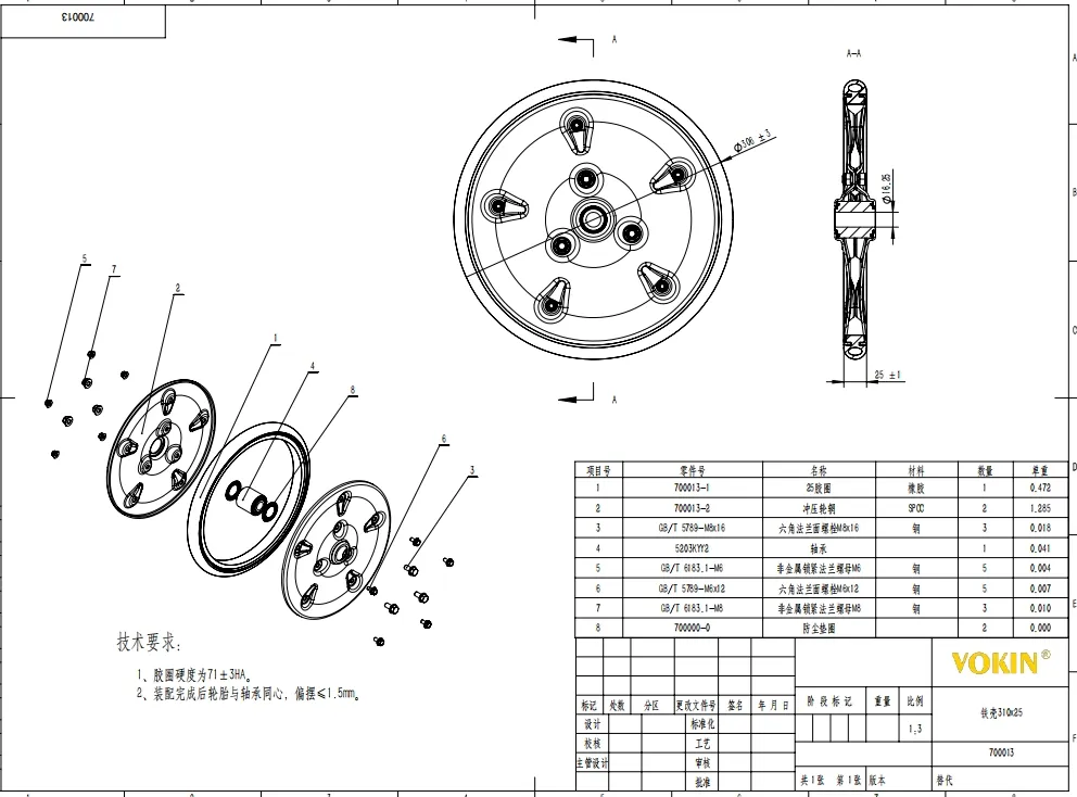 Metal Spoke Closing Wheel 310X25 Detail 3
