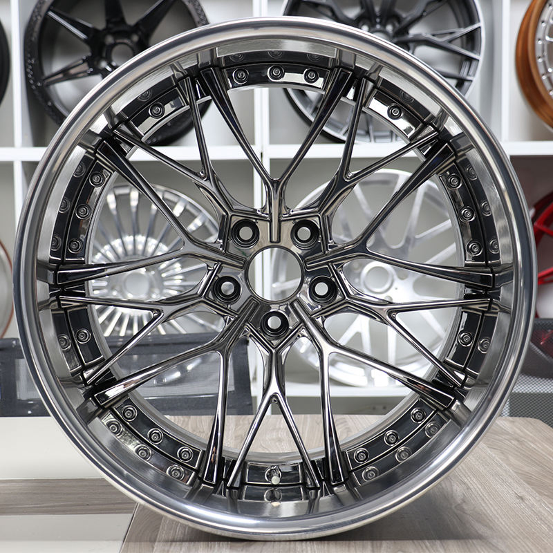 Polished Wheel Lips, Electroplated Center Disc, Customizable Two-Piece Forged Wheels for Porsche and BMW Auto Wheel Hub Bearing