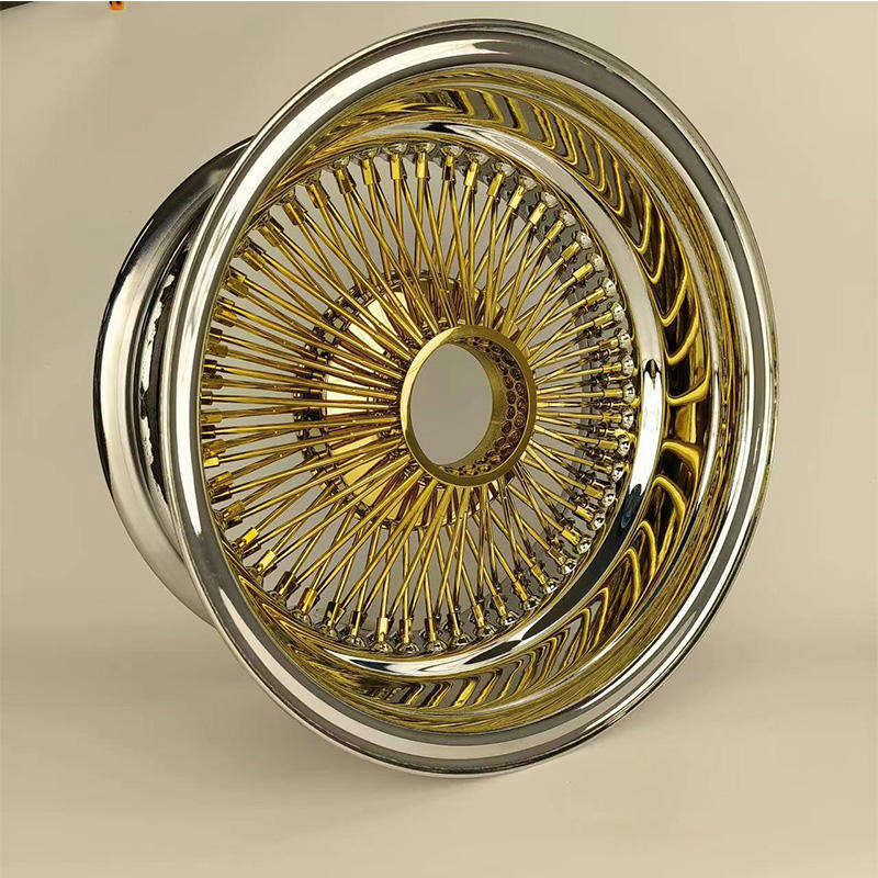 Chrome Gold Wire Spoke Car Wheels 14-22 for Wire Wheel Rims