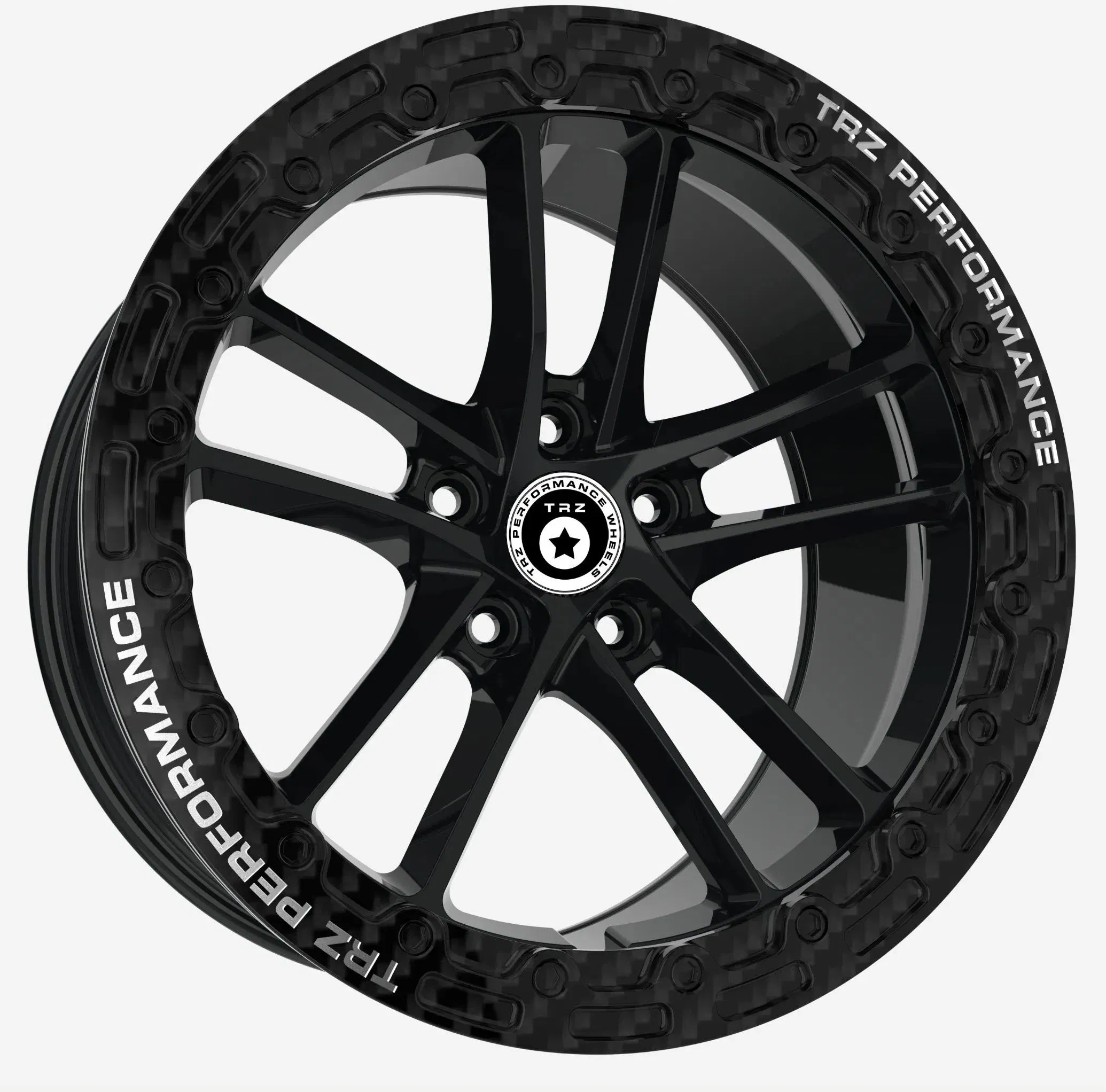 Trz Carbon Fiber Beadlock 16 17 18 19 20 21 22inch Forged Wheel Aluminum Alloy Auto Wheel Rim 5*114.3 5*100 5*112 5*120 for Toyota Supera BMW Audi Corvette