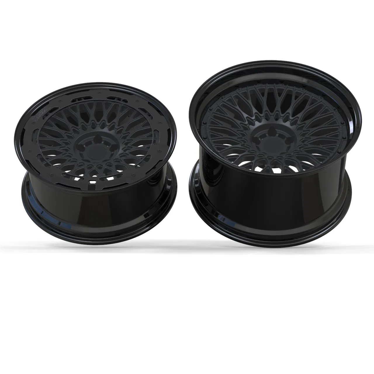 Lx Two-Piece Brilliant Black Rim Matte Black Central Disc with Carbon-Fiber Cover 5X120 18-24" Inch for Corvette C8 Customized Forged Alloy Wheel Rim