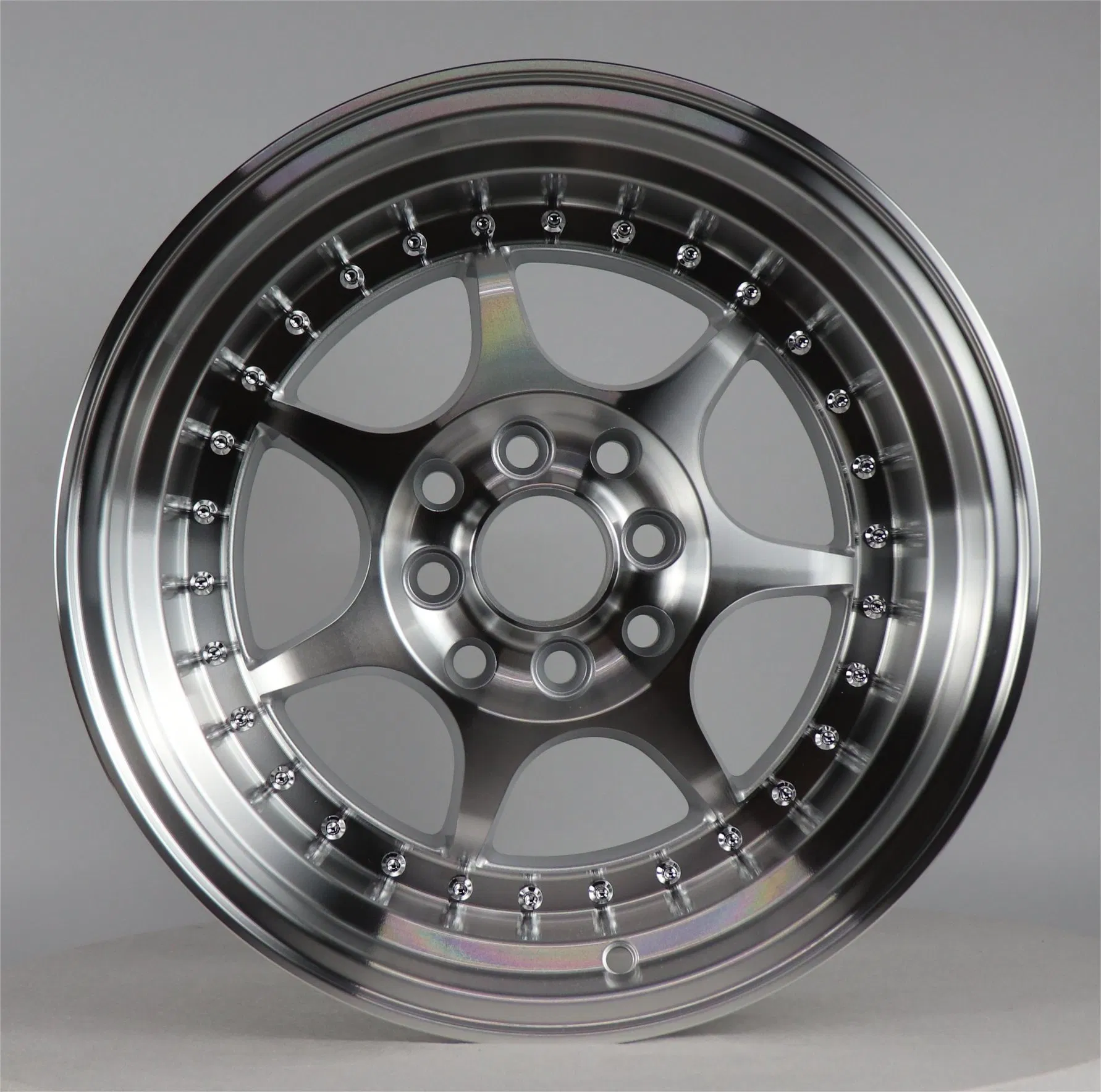 New Design 15 Inch Silver Spare Part Auto Accessories Deep Dish Racing Forged Rims for Luxury Cars PCD 4/5/8/10X100-114.3