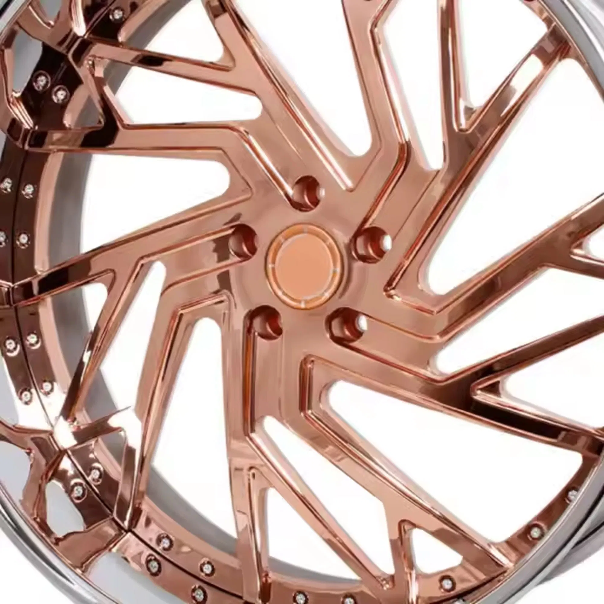 Rcsr 2 Piece 18 19 20 21 22 23 24 26 28 30 Inch Chrome Rose Golg Deep Dish Aluminum Wheels Forged Alloy Wheel Rims for Luxury Cars