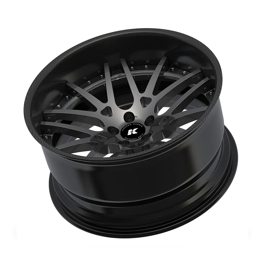 Kipardo Carbon Fiber Wheel 5X112 Chrome Sport Deep Dish Car Wheels