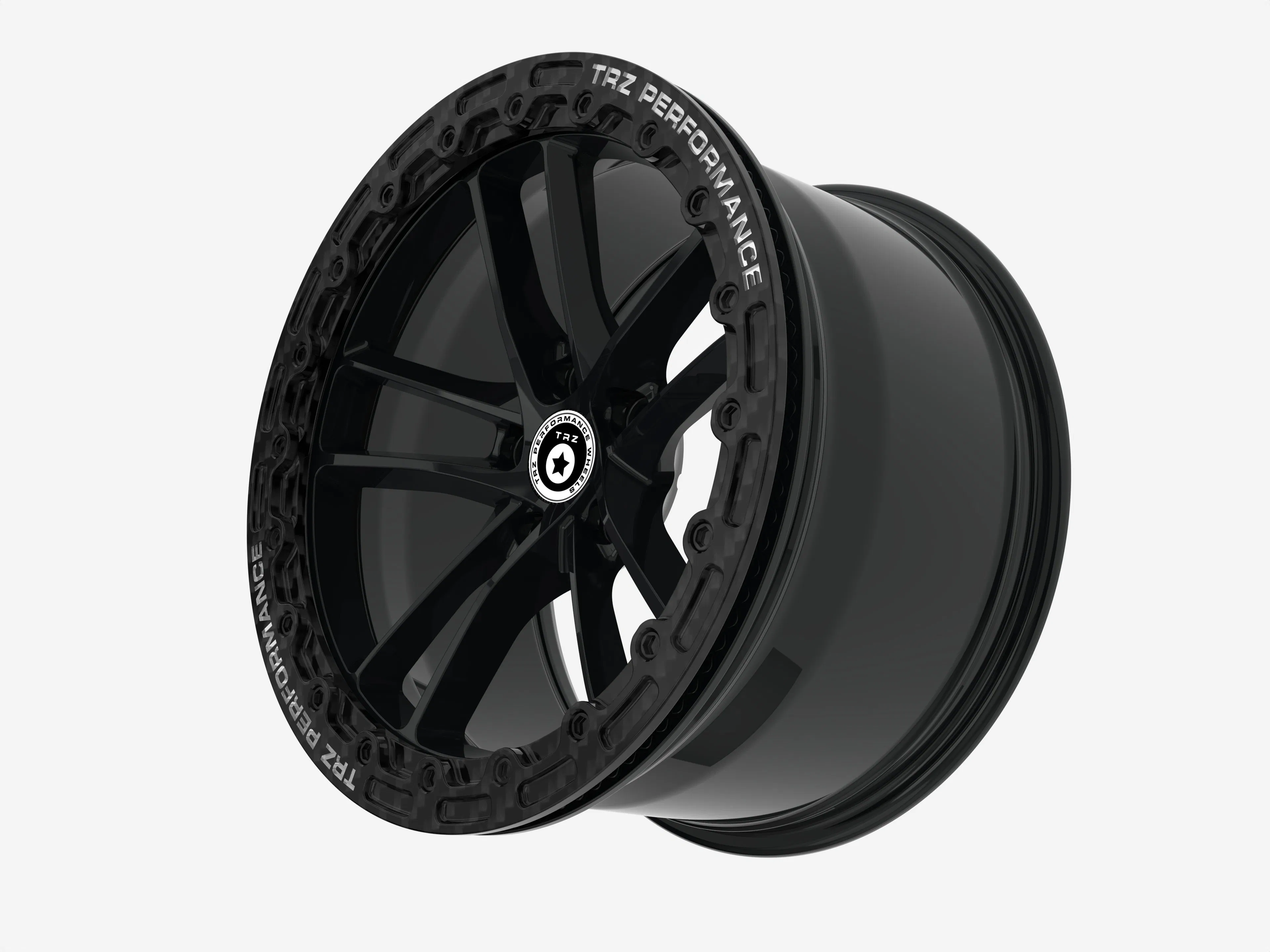 Trz Carbon Fiber Beadlock 16 17 18 19 20 21 22inch Forged Wheel Aluminum Alloy Auto Wheel Rim 5*114.3 5*100 5*112 5*120 for Toyota Supera BMW Audi Corvette