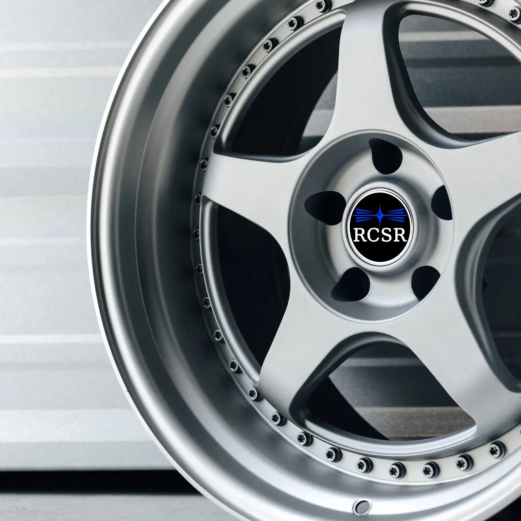 Rcsr Deep Dish 2/3 Piece Custom Rims Five-Spoke 18-22 24 26 Inch Chrome Polish Lip with Gunmetal Face Design for Passenger Cars