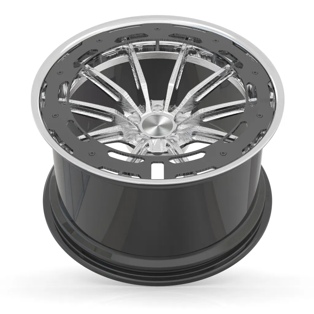 Lx Two-Piece Polishing Lip Brushing Brilliant Black Rim Brushing Carbon-Fiber Cover 5X108 5X112 18-24" Inch for Nissan-Gtr Customized Forged Alloy Wheel Rim