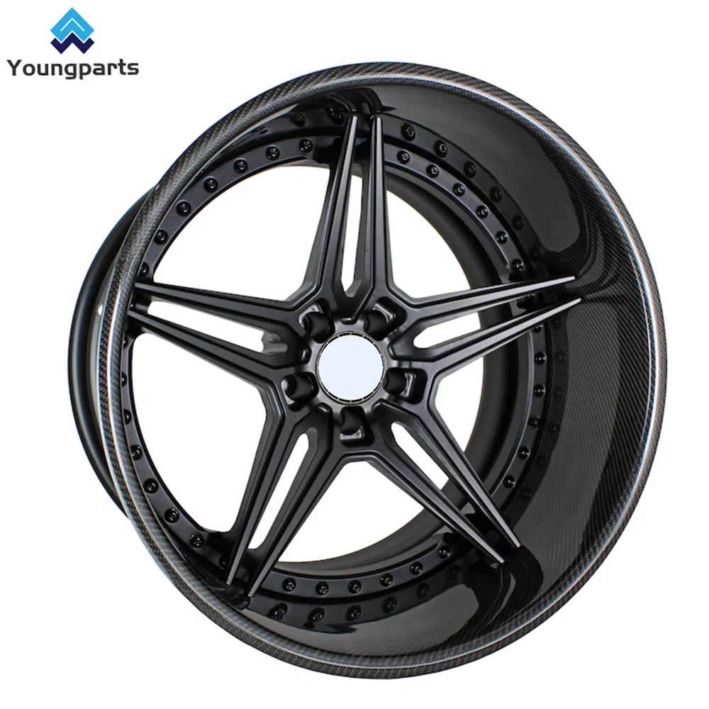 Youngparts 3 Piece Forged Carbon Fiber Wheels 5X120/5X114.3/5X112 Custom Rim Full Et 50mm Aluminium Alloy New for Passenger Cars