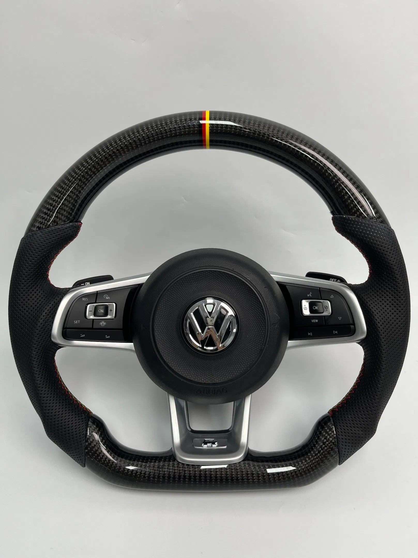 Modified Custom Sports Leather Carbon Fiber Steering Wheel for Volkswagen Golf Upgrade 6 7 Mk4 Mk5 Mk6 Mk7 Mk8 Gti R-Line