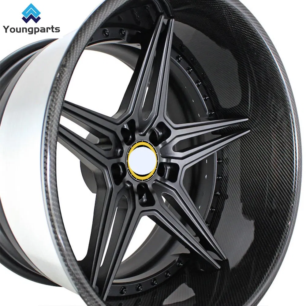 Youngparts 3 Piece Forged Carbon Fiber Wheels 5X120/5X114.3/5X112 Custom Rim Full Et 50mm Aluminium Alloy New for Passenger Cars