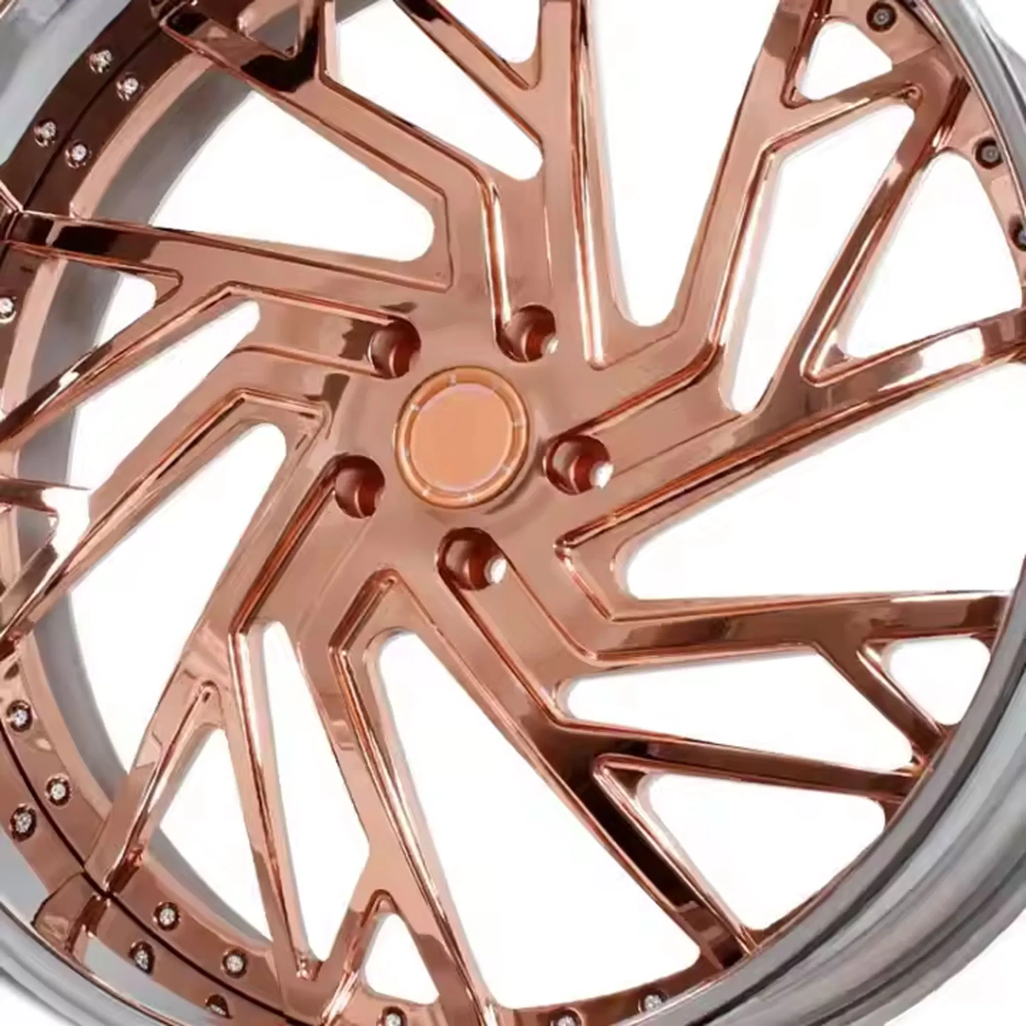 Rcsr 2 Piece 18 19 20 21 22 23 24 26 28 30 Inch Chrome Rose Golg Deep Dish Aluminum Wheels Forged Alloy Wheel Rims for Luxury Cars