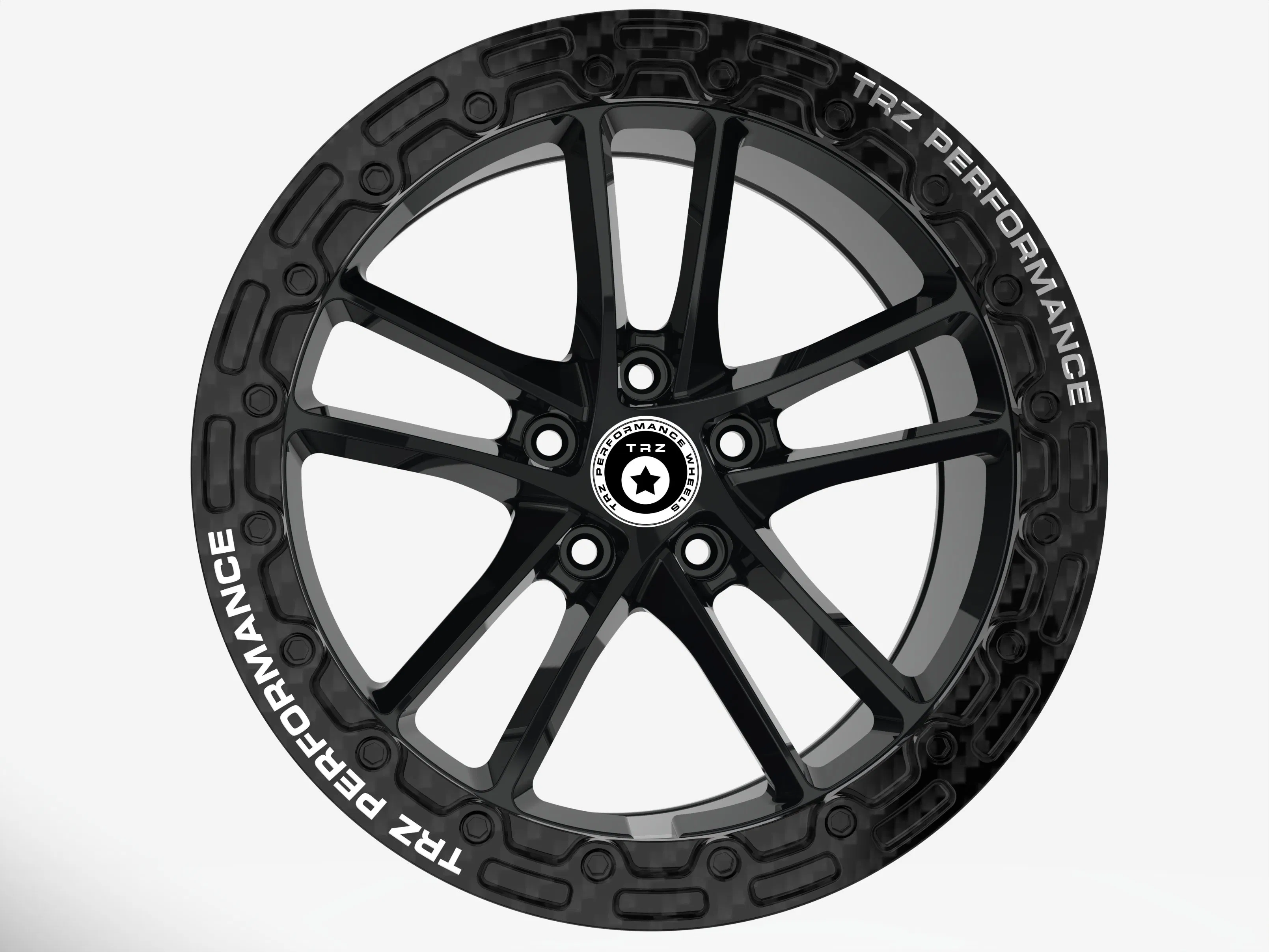 Trz Carbon Fiber Beadlock 16 17 18 19 20 21 22inch Forged Wheel Aluminum Alloy Auto Wheel Rim 5*114.3 5*100 5*112 5*120 for Toyota Supera BMW Audi Corvette