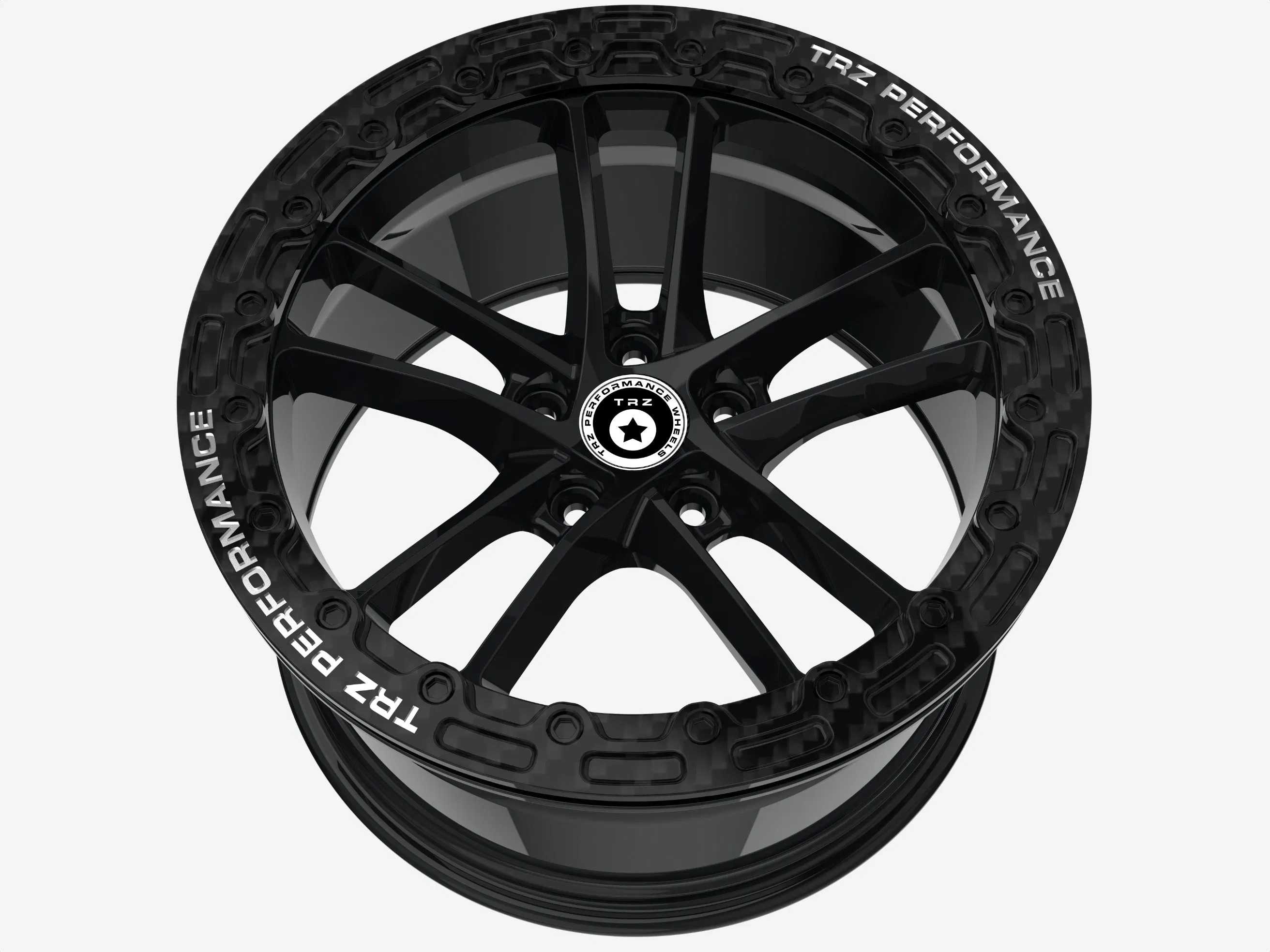 Trz Carbon Fiber Beadlock 16 17 18 19 20 21 22inch Forged Wheel Aluminum Alloy Auto Wheel Rim 5*114.3 5*100 5*112 5*120 for Toyota Supera BMW Audi Corvette