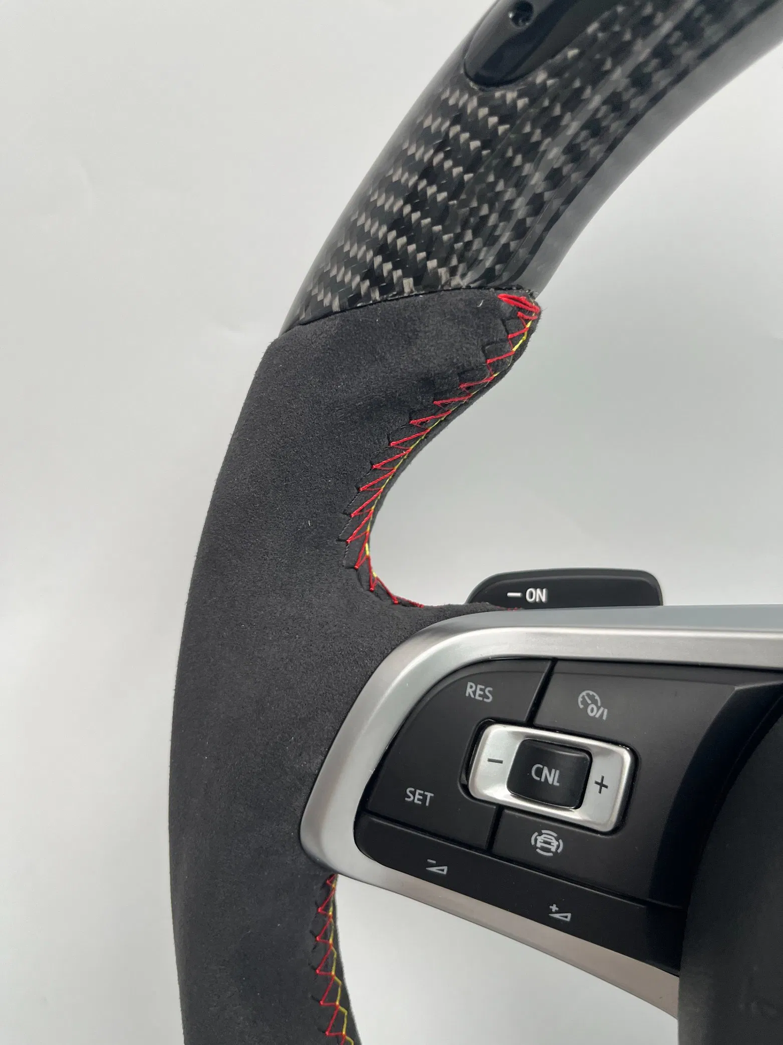 Modified Custom Sports Leather Carbon Fiber Steering Wheel for Volkswagen Golf Upgrade 6 7 Mk4 Mk5 Mk6 Mk7 Mk8 Gti R-Line