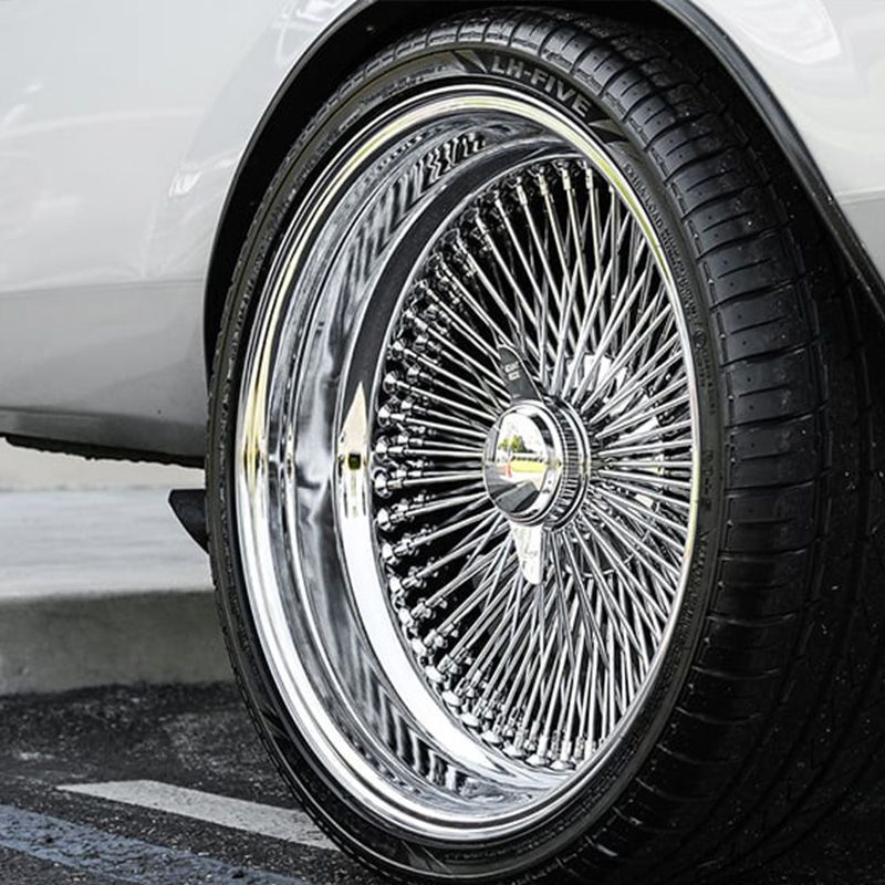 20 22 Inch Car Wire Rims Wheels Standard Reverse Chrome Gold 100 Spoke