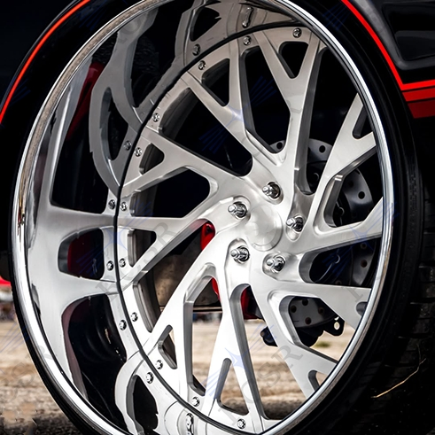 Rcsr 2 Piece 22 24 26 28 30inch 5X114.3 5X120 5X112 Chrome Deep Dish Aluminum Rims Forged Alloy for Chevrolet Camaro Silverado Tahoe