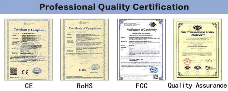 CE RoHS FCC Certificates