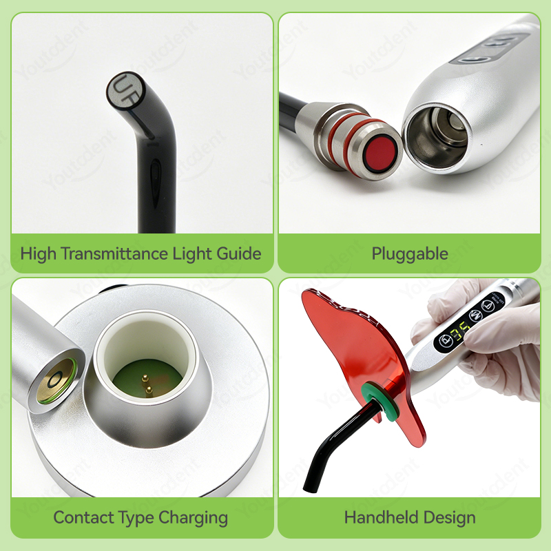 Wholesale Portable Cordless 405nm LED UV Curing Light Rechargeable Metal Dental Nail Art 3D Printing Resin Lamp Curing Light