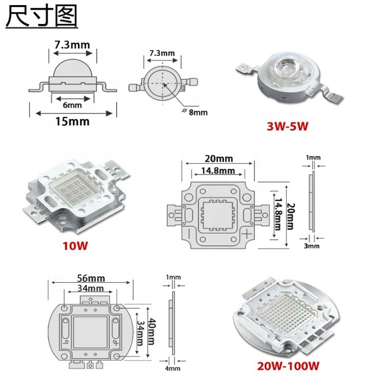 Epileds 45mil 30W 50W 100W 390nm 395nm 400nm UV Curing Led Lamp in Purple Color for 3D Printer Ink Drying ROHS CE Approved