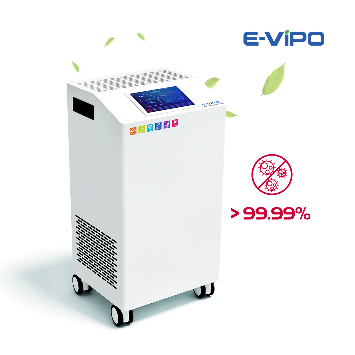 Hospital Commercial UV Air Purifier Energy Saving Washable Filter HEPA OEM ODM Standing Installation