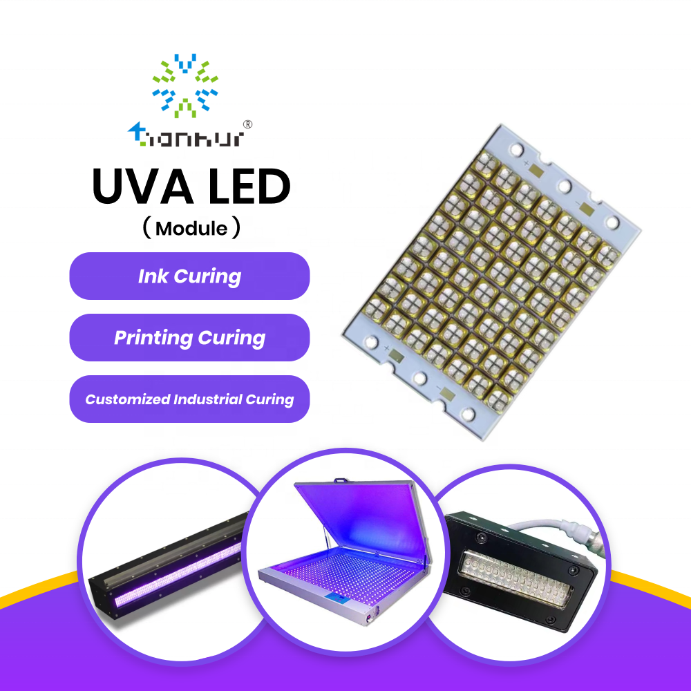 UVA LED High Power 365nm 385nm 395nm 405nm COB Purple UV Curing System for Ink Label Printing
