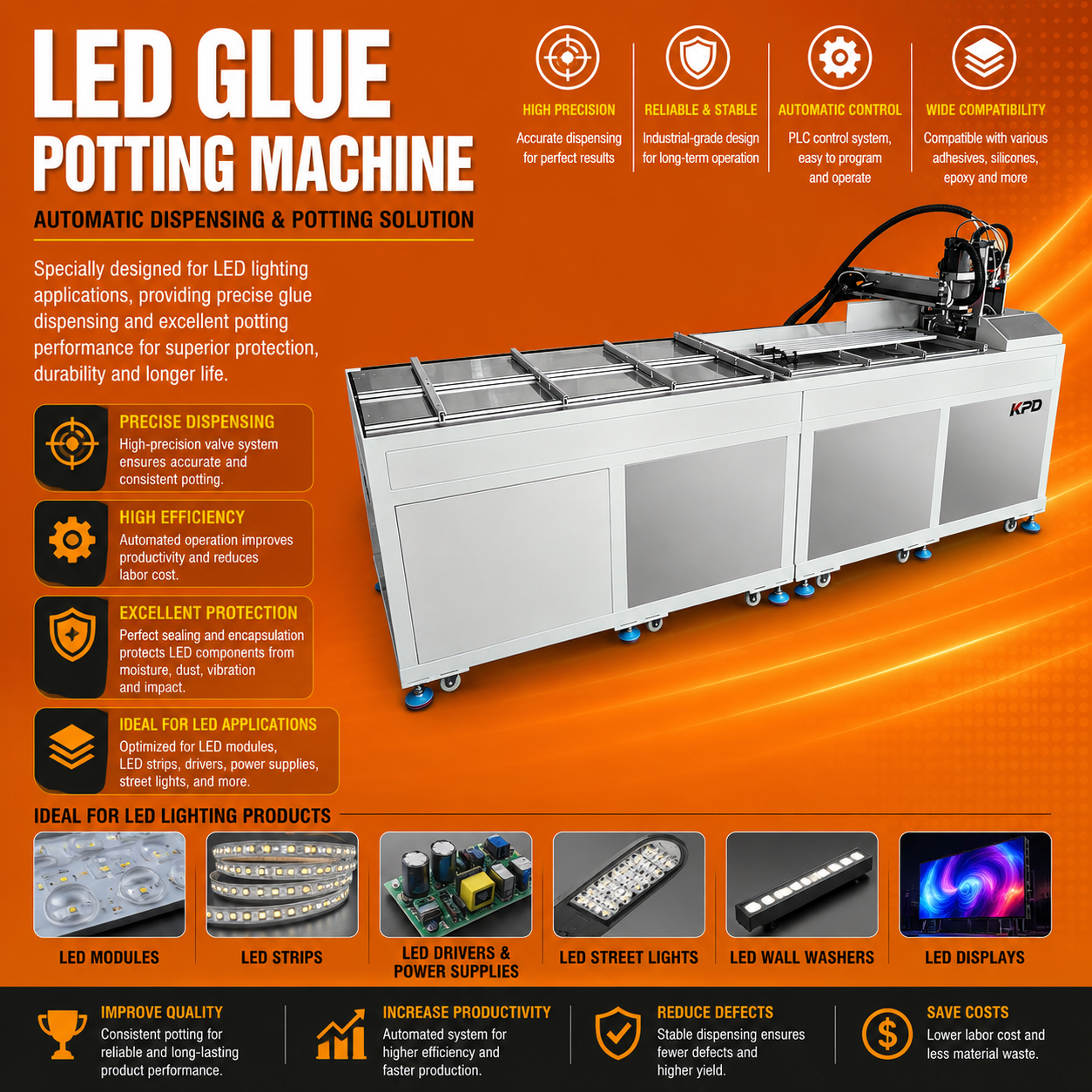 UV Curing Integrated LED Glue Dispensing Machine All-in-One