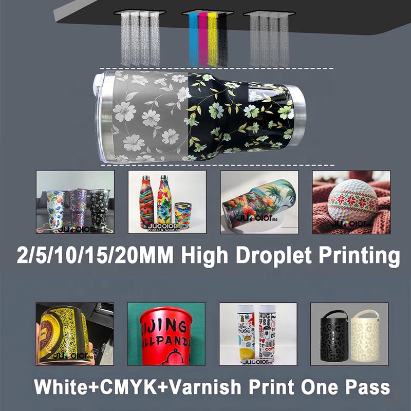 2026 New High Precision Ricoh Gen6 High Droplet 360 Seamless Cylinder UV Printer For Tapered Bottle And Tumbler