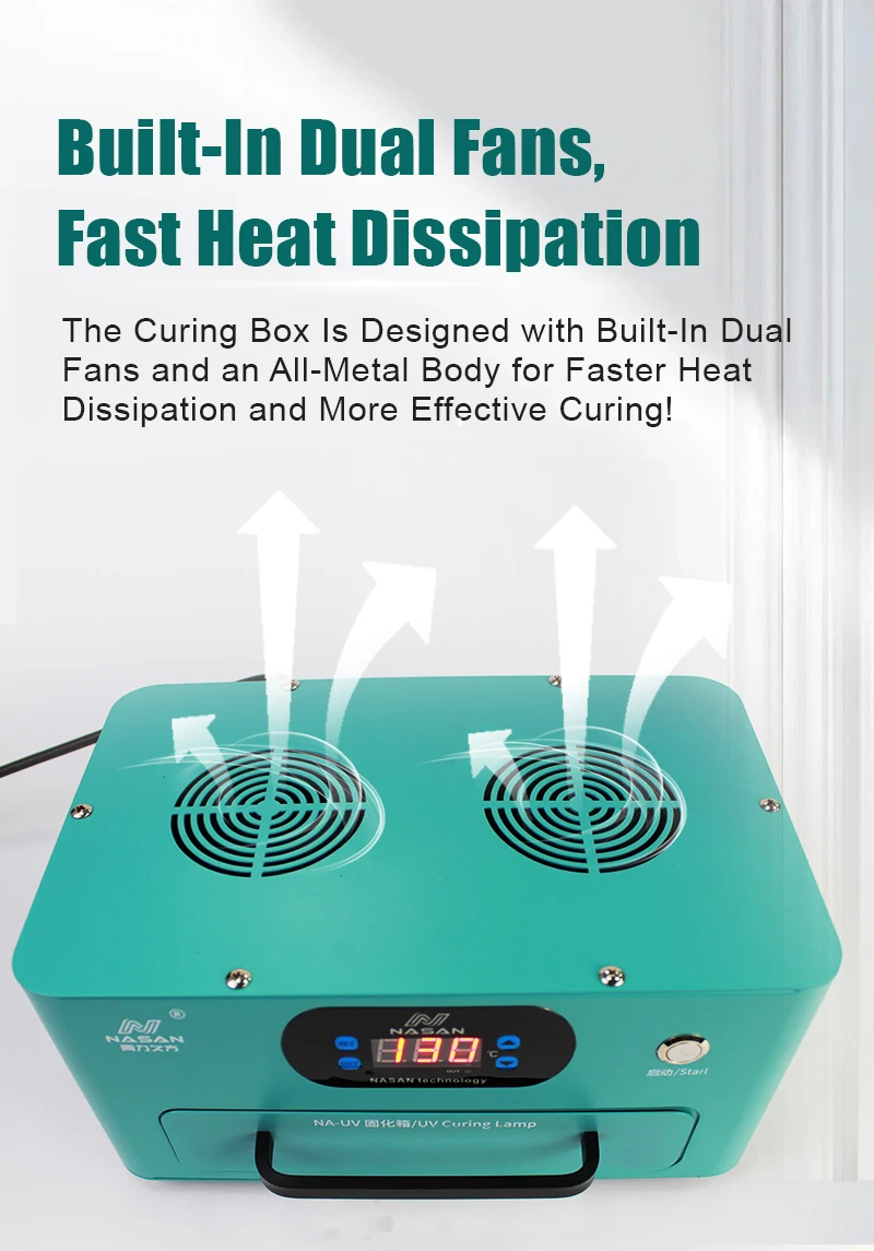 NA-UV UV Curing Light Dual Wavelength UV LED Curing System for Optical Adhesive and Solder Mask Curing